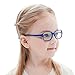 Kids Glasses Frame Unbreakable Smart Looks Cute Blue Eyewear Frame with Clear Square Lens for Boys Girls(Age 2-5)