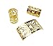 Hyamass 50pcs Aluminum Hollow Out Dreadlocks Beads Metal Hair Ring Decoration Braiding Hair Jewelry (Gold)