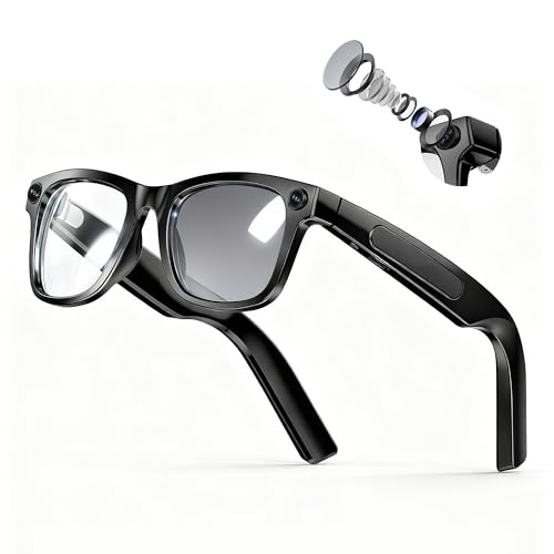 EarlySincere 4K AI Smart Glasses with Photochromic Lenses, Integrated ChatGPT AI Model, Real-Time Translation, HD Video Recording, Long Battery Life, Bluetooth 5.4 Wireless
