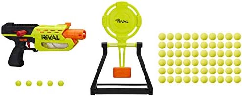 Nerf Rival Blaster Mercury XIX-500 Edge Series with Target and 5 Rounds with Nerf Rival 60-Round Refill Pack