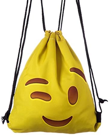 Lady Donovan - Bag Stringbag cord Gym Bag bag Jute Turnbeutel polyester - Emoji blink
