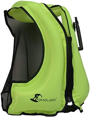 OMOUBOI Snorkel Vests Adults Inflatable Floatage Jackets Light-weight Kayak Buoyancy Vest Transportable Floatage Vests for Diving Browsing Swimming Out of doors Water Sports activities (Appropriate for 90-220lbs)