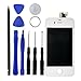Eco-Fused Digitizer and Touchscreen Kit for Apple iPhone 4G Including Assembly Tool Kit, 10-Piece, White, 4G