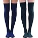 MEIKAN Thigh High Socks for Women, Fashion Cotton Cosplay Over Knee High Socks 3 Packs