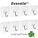 Everstix 8 Piece Adhesive Designer Wall Hooks, Transparent Super Heavy Duty No Scratch, Nail Free, Waterproof, Oil Proof, for Bathroom, Kitchen, Summer/Winter Clothing and More, 13.2 lb./6 kg
