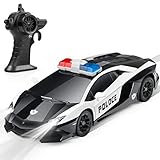 DARVIQS Remote Control Car for Kids, RC Police Car with High Speed 2.4Ghz Rechargeable Batteries, Anti-Collision Remote Control Cop Vehicle Toy with Lights, Great Xmas Gift for Boys Girls
