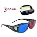 BIAL Red-Blue 3D Glasses with Glasses Case/Cyan Anaglyph Simple Style 3D Glasses 3D Movie Game-Extra Upgrade Style (3PCS)thumb 1