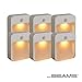 Mr. Beams MB720A Sleep Friendly Battery-Powered Motion-Sensing LED Stick-Anywhere Nightlight with Amber Color Light (6-Pack), White