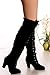 FOREVER LINK BOOTS LACE UP FAUX SUEDE ABOVE THE KNEE 7 black