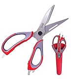 Boxiki Kitchen Stainless Steel Kitchen Scissors & Poultry Shears For Herb, Vegetables & Pastries With Safety Case, Nut Cracker & Bottle Opener | Multi-functional Kitchen Shears Heavy Duty