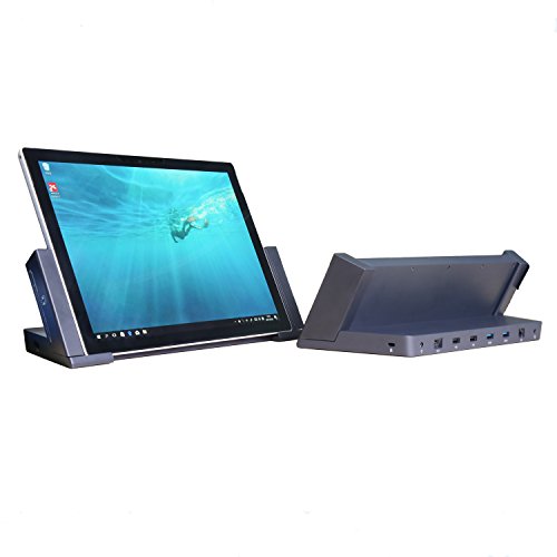 Docking Station for Microsoft Surface(Pro 2017), Charging Stand Dock for Pro3 Pro4 Pro with Usb Ports 2.0 3.0, Gigabit Ethernet Port & Mini Displayport Black Docking Station for Microsoft Surface(Pro 2017), Charging Stand Dock for Pro3 Pro4 Pro with Usb Ports 2.0 3.0, Gigabit Ethernet Port & Mini Displayport Black