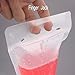 Zicome Reclosable Stand Up Drinks Pouches Bags with Plastic Flexible Straws, Set of 50