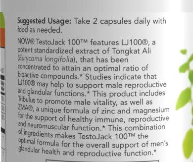 Now Foods: Testojack 100 Male Performance Formula, 60 vcaps