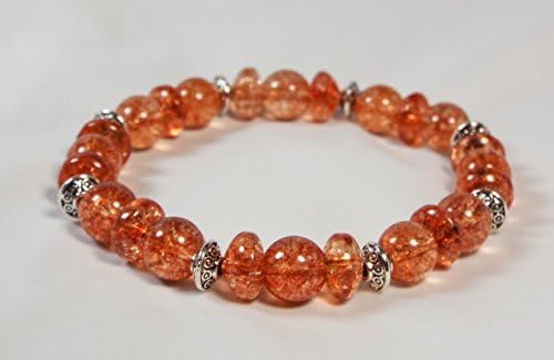 Cynthia Lynn "TURMALI ORANGE" Orange Tourmaline Gemstone Silver Stretch Bracelet