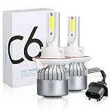 H13 9008 LED Headlight Beam Light Bulbs, 2pcs 6500K CREE LED Conversion Kit - 7200LM 72W Cool White Headlights Replacement