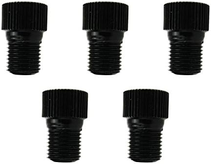 Happybuying88 5 Pcs Aluminum PRESTA to SCHRADER Converter Car Valve Adapter Bicycle Bike Tube Pump Air Compressor Tools (Black)
