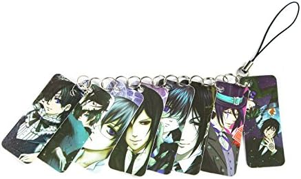 Japanese Anime Kuroshitsuji figure keychain kuroshitsuji pendant mini poster lomo card new style Hot sale gift strap charm