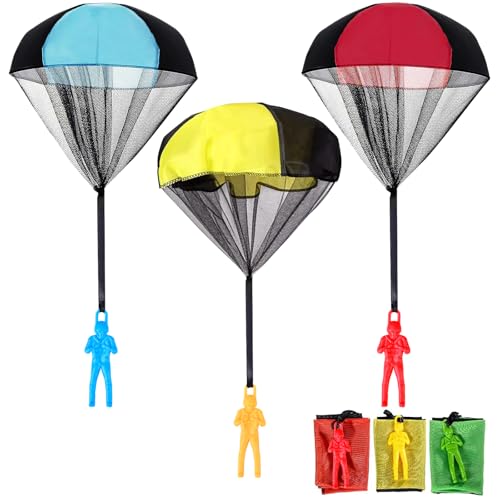 Muhotgs Stocking Stuffers for Kids Parachute Toys: Outdoor Toys, Birthday for Teenagers, Valentines Day Gifts for Kids Easter Basket Stuffers, Tangle Free Outdoor Flying Parachute Boys Idea