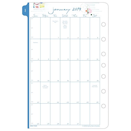 Kathy Davis for Day-Timer 2019 Planner / Appointment Book Refill, 5-1/2" x 8-1/2", Desk Size 4, Two Pages Per Week, Loose Leaf (52122)