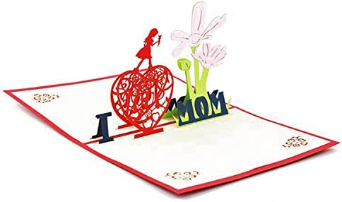 Sc0nni Handmade 3D Greeting Cards,Thank You Cards for Mom , I LOVE MY MOTHER.