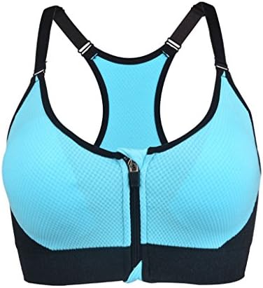 Ouno Women's Front Zipper Closure Sports Bra High Impact Yoga Bras Pack Of 4