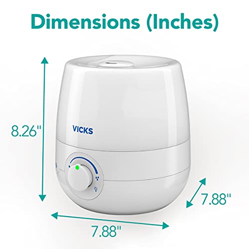 Vicks NaturalCare Cool Mist Ultrasonic Humidifier (VUL530), White