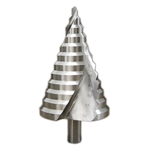 Driak HSS4241 6-60mm/0.23"-2.36" Metric Spiral Groove Step Drill Bit Set 13mm/0.51" Shank Cone Drill Bit Hole Cutter for Wood Stainless Steel Cutting