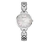 Bulova Women's Stainless Steel Facets Watch with Mother-of-Pearl Dial