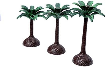 Palm Tree Candle Holder of Aluminium &amp; Copper with black finish. Set of 3 Classic &amp; Elegant Home Decor Product.