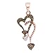 Sonia Jewels 10K Rose Gold Channel Set Brown & White Heart Diamond Pendant Charm (1/5 cttw.)