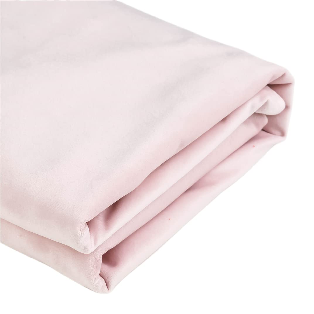 TinaKim Chair Seat Upholstery Fabric, for Velvet Sofa Couch Cover Curtains Material DIY Repair (Light Pink, 2 Yards)
