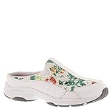 Easy Spirit Women's Traveltime Mule, White/Dark Green/Multi Leather, 6.5 W US