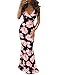 Ninimour Womens Vintage Flowers Deep V-Neck Beachwear Party Maxi Dress Pink L