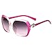 HuntGold 1X Lady Girl Popular Retro Carving Rose Flower Design Eyewear Glasses Sunglasses(hot pink)