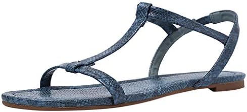 Roman Sandals KIKOY Retro Womens Flat Snake Straps Buckle Open Toe Beach Casual Shoe