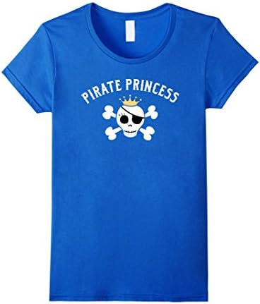 Women's Cute Pirate Princess T-Shirt Large Royal Blue