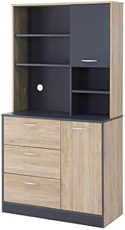 Anouk Buffet Kuche 90 Cm Decor Eiche Und Grau Anthrazit Amazon De Kuche Haushalt