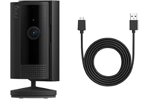 All-new Ring Indoor Cam (2nd Gen), Black with 10 ft. USB-A to Micro USB Power Cable