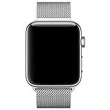 Fening Apple Watch Band 38mm, Milanese Loop Stainless Steel Mesh iWatch Band with Magnetic Lock for Apple Watch Series 3 Series 2 Series1 Edition - Silver