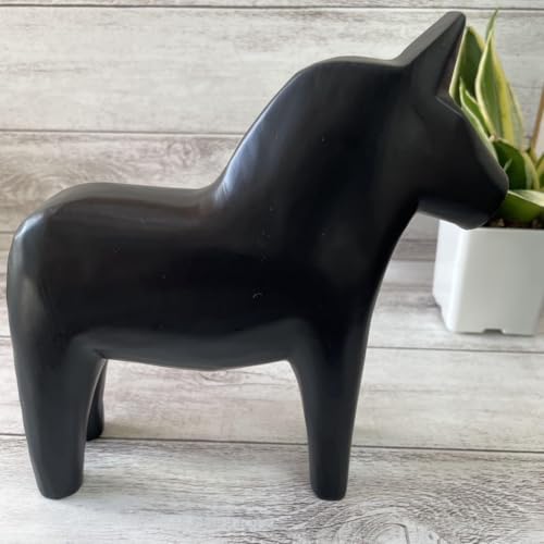 Granus Dalarna Horse One Color 17cm Black Smooth Sweden