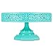 Isabelle Collection Teal 12 Inch Metal Cake Stand, Round Wedding Birthday Party Dessert Cupcake Pedestal Display Plate