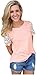 OQC Women's Floral Lace Short Sleeve Contrast T-Shirt Tee Casual Blouse Top