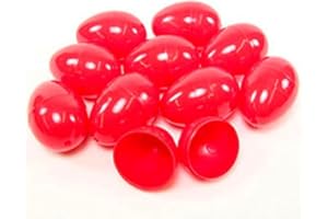 DISCOUNT PARTY AND NOVELTY 24 RED Empty Easter Eggs Vending, Crafts, ETC.