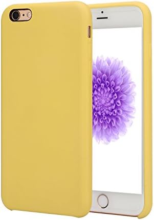 iPhone 6 PLUS Case, Ultra Thin Liquid Silicone Gel Rubber Shockproof Case and Ultra Soft Microfiber Cloth Lining Cushion for iPhone 6 PLUS/6s PLUS (Yellow)