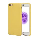 iPhone 6 Case, Ultra Thin Liquid Silicone Gel Rubber Shockproof Case and Ultra Soft Microfiber Cloth Lining Cushion for iPhone 6/6s (Yellow)