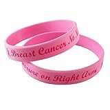 2 Breast Cancer Bracelets No Needle or Blood Pressure on Right Arm Silicone Awareness