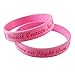 Gadow Jewelry 2 Pcs Breast Cancer No Needle or Blood Pressure on Right Arm Silicone Wristband Bracelets Medical Alert ID for Women Awareness Pink