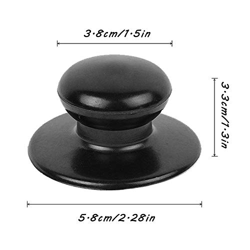 4 Pack Pot Lid Knobs,Sonku Universal Kitchen Cookware Lid Replacement Knobs Casserole Kettle Cover Glass Saucepan Lid Pot Holding Handles-Black - Thumbnail 2