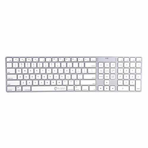 ELSRA USB Wired Full Size Keyboard 110 Key Numeric Keypad Mac KB-801 (White)