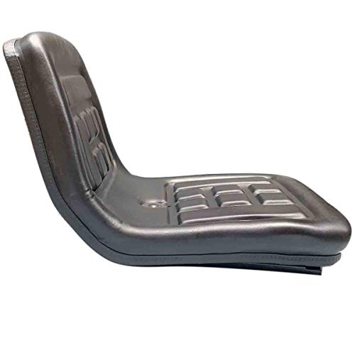 Cozyel PVC Waterproof Black Tractor Seat with Back Rest a Drain Hole Water-Resistant Steel Frame for Lawn Mower, Garden Tractor UTV/ATV Mini Digger Mower Forklift